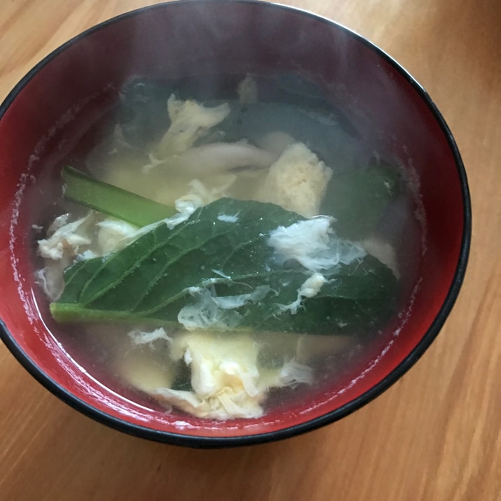 チンゲン菜のかき卵スープ
